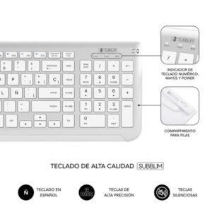 TECLADO + MOUSE SUBBLIM WIRELESS PRESTIGE EXTENDED DUAL SILVER TECLADO + MOUSE SUBBLIM WIRELESS PRESTIGE EXTENDED DUAL SILVER
