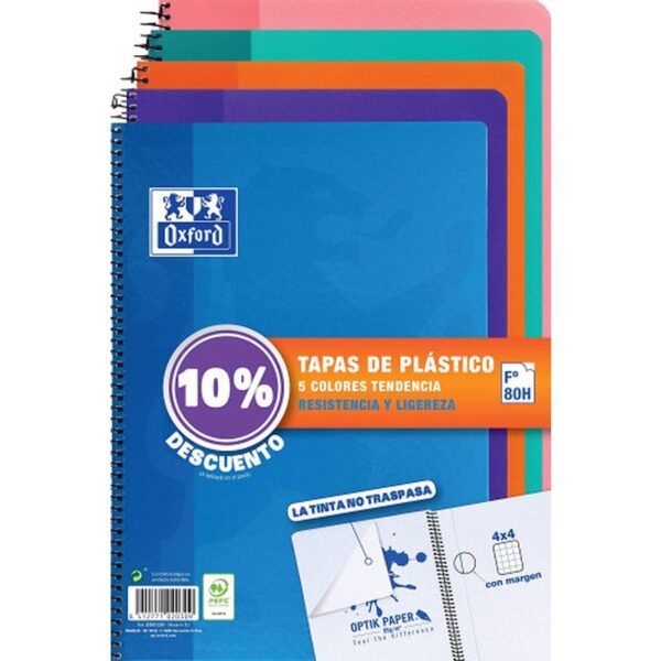 CUADERNO ESPIRAL OXFORD TAPA PLA