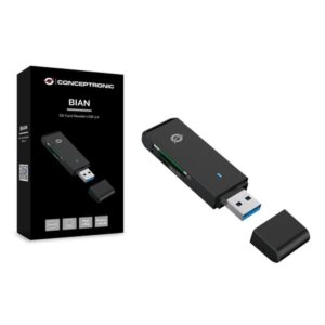 Alternative view of Conceptronic BIAN02B lector de tarjeta USB 3.2 Gen 1 (3.1 Gen 1) Type-A Negro