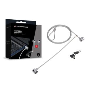Conceptronic CNBSLOCK15T cable antirrobo Plata 1,5 m