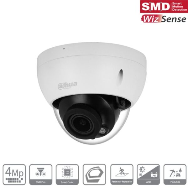 (DH-IPC-HDBW2441RP-ZS-27135) DAHUA CÁMARA IP DOMO ANTIVANDÁLICA LITE WIZSENSE SERIE 2 4MP SMART H265 LED IR PAL WDR STARLIGHT SOPORTA MICROSD 256GB MOTORIZADA VARIFOCAL 2.7-13.5MM POE