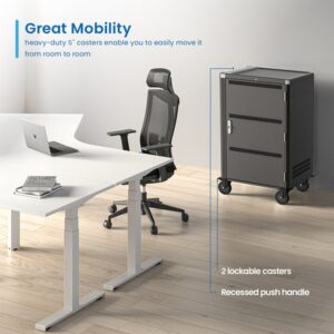 Ewent EW1701 carrito y armario de dispositivo portátil Armario de gestión y carga para dispositivos portátiles Negro, Gris