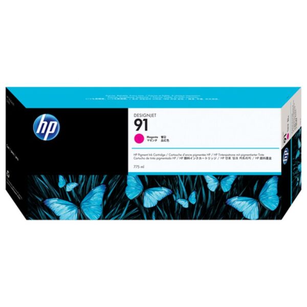 HP Cartucho de Tinta de pigmento DesignJet 91 magenta de 775 ml