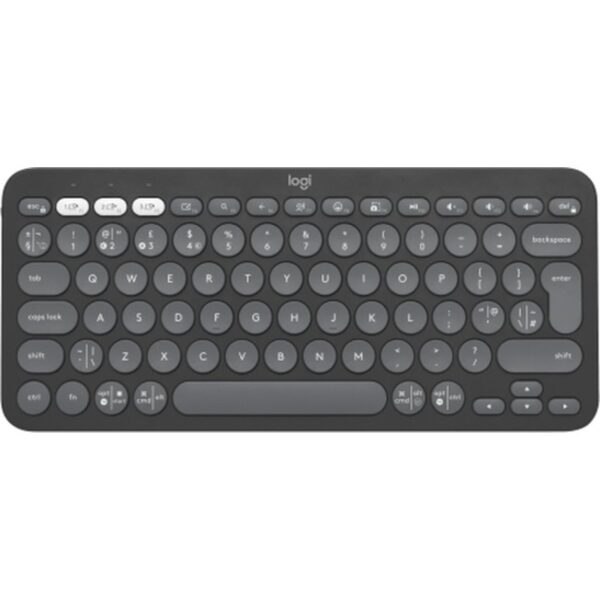 Logitech Pebble Keys 2 K380s teclado Universal RF Wireless + Bluetooth QWERTY Inglés del Reino Unido Grafito