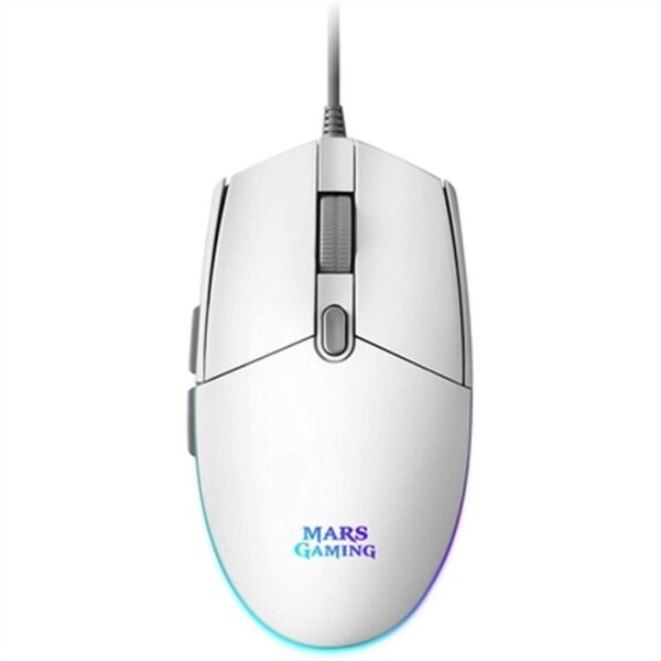 MOUSE MARS GAMING MMG OPTICO 3200DPI 6 BOTONES ILUMINACION RGB FLOW WHITE