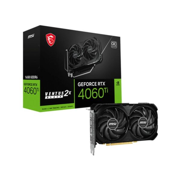 MSI GEFORCE RTX 4060 TI VENTUS 2X BLACK 16G OC tarjeta gráfica NVIDIA 16 GB GDDR6