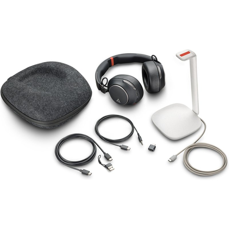 POLY Auriculares Voyager Surround 85 UC USB-C + adaptador USB-C/A + base de carga - Imagen 8