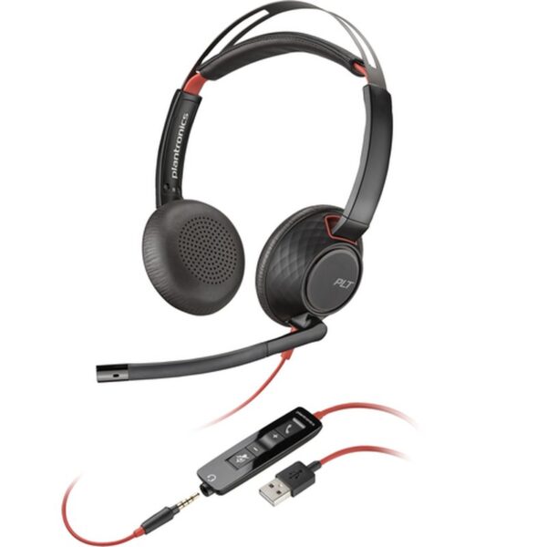 POLY Blackwire 5220 Stereo USB-A Auriculares Alámbrico Diadema Oficina/Centro de llamadas Negro