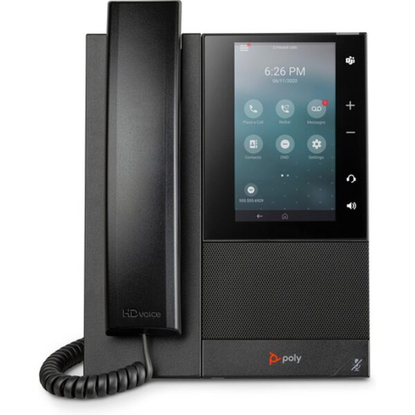 POLY Teléfono multimedia empresarial CCX 500 con SIP abierto y habilitado para alimentación a través de Ethernet (PoE)