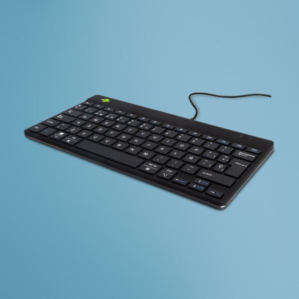 R-Go Tools Teclado ergonómico R-Go Compact Break, teclado compacto con software de pausa, QWERTY (ES), cableado, negro