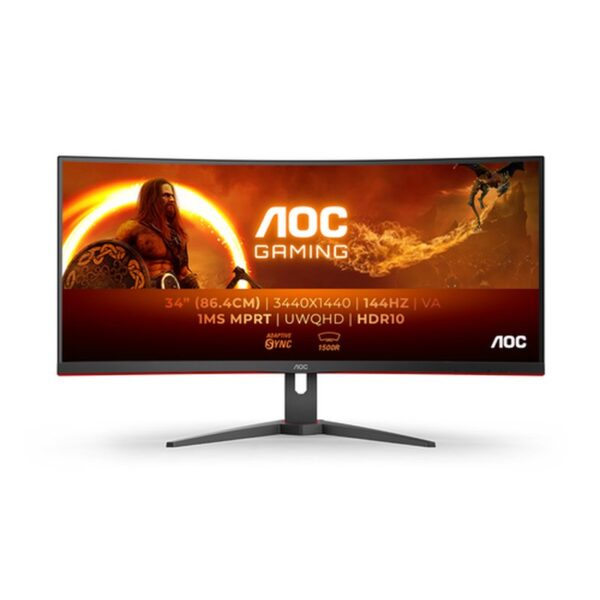 Reacondicionado | AOC G2 CU34G2XE/BK pantalla para PC 86,4 cm (34") 3440 x 1440 Pixeles Negro, Rojo