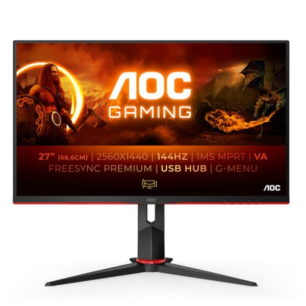 Reacondicionado | AOC G2 Q27G2U/BK pantalla para PC 68,6 cm (27") 2560 x 1440 Pixeles Quad HD LED Negro, Rojo