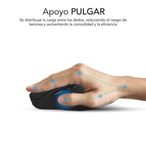 MOUSE SUBBLIM WIRELESS OPTICAL DUAL CURVE ERGO BLACK