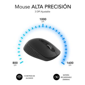 MOUSE SUBBLIM CURVE ERGO WIRELESS BLUETOOTH DUAL BLACK