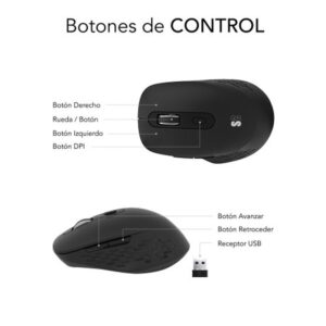 MOUSE SUBBLIM CURVE ERGO WIRELESS BLUETOOTH DUAL BLACK
