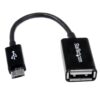StarTech.com Cable Adaptador de 12cm Micro USB Macho a USB A Hembra OTG para Tablets Smartphones - Negro StarTech.com Cable Adaptador de 12cm Micro USB Macho a USB A Hembra OTG para Tablets Smartphones - Negro