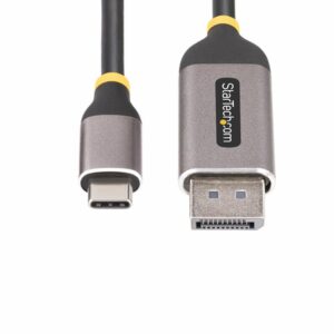 StarTech.com Cable Adaptador de Vídeo USB-C a DisplayPort de 3m -8K 60Hz - 4K 144Hz - HDR10 - Conversor de Vídeo USB Tipo C a DP 1.4 - Cable Convertidor Compatible con USB4/Thunderbolt 3/4