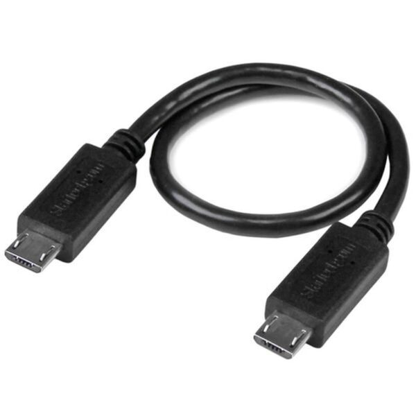 StarTech.com Cable USB OTG de 20cm - Cable Adaptador Micro USB a Micro USB - Macho a Macho