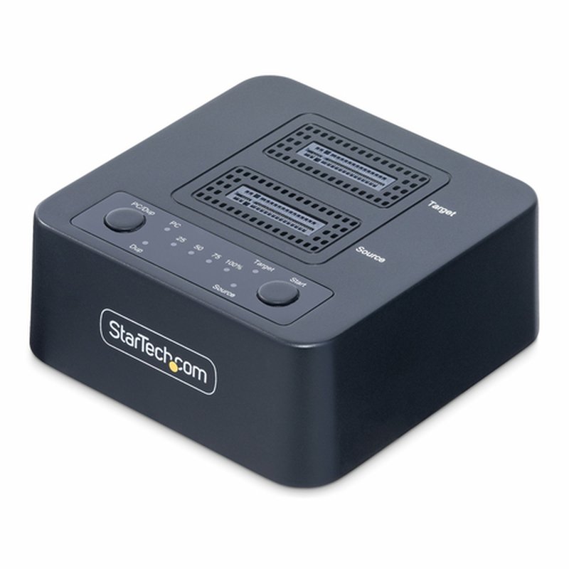 StarTech.com Dock Duplicador Clonador Autónomo 1:1 de Unidad SSD NVMe M.2 - 90GBpm - USB-C 3.2 de 20Gbps - Docking Station USB Tipo C de 2 Bahías - Incluye Cables USB-C/USB-A