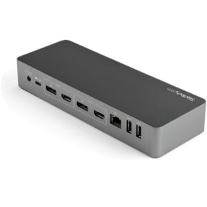 StarTech.com Docking Station Universal para Portátil - Replicador de Puertos Híbrido USB-C/-A - 2x HDMI y DP 4K - PD 100W - Mac / Windows / Chrome OS - Hub Ladrón de 4 Puertos USB - Ethernet