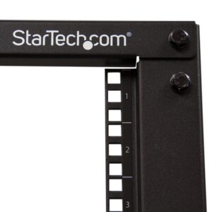 StarTech.com Rack 15U Móvil de Marco Abierto de 4 Columnas para Servidores - Rack de Cuatro Columnas de 19 Pulgadas para Equipo de Red e Informático - Ruedas o Patas Niveladoras