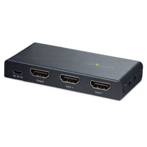 StarTech.com Switch Conmutador HDMI de 2 Puertos de 8K - Selector HDMI 2.1 UHD de 4K a 120Hz/8K 60Hz - HDR10+ - Adaptador de Alimentación y Mando a Distancia Incluidos