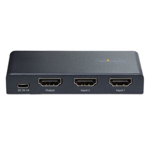 StarTech.com Switch Conmutador HDMI de 2 Puertos de 8K - Selector HDMI 2.1 UHD de 4K a 120Hz/8K 60Hz - HDR10+ - Adaptador de Alimentación y Mando a Distancia Incluidos