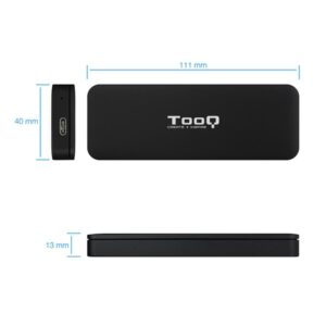 TooQ TQE-2280B caja para disco duro externo Caja externa para unidad de estado sólido (SSD) Negro M.2