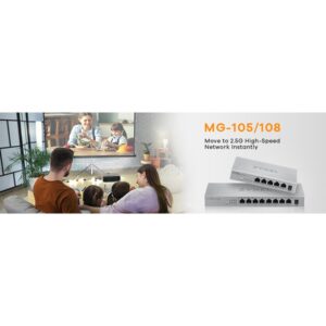 Zyxel MG-105 No administrado 2.5G Ethernet (100/1000/2500) Acero
