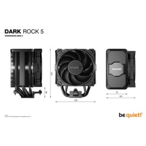 be quiet! DARK ROCK 5 Procesador Refrigerador de aire 12 cm Negro 1 pieza(s) be quiet! DARK ROCK 5 Procesador Refrigerador de aire 12 cm Negro 1 pieza(s)