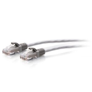 C2G Cable de conexión Ethernet delgado sin apantallar (UTP) con protección antienganche Cat6a de 0,3 m - Gris