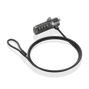 AISENS Cable de seguridad con cerradura de combinación para Ordenador, Monitor, Portátil 1.5m