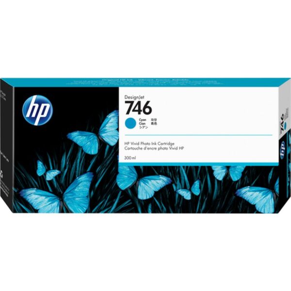 HP Cartucho de tinta cian DesignJet 746 de 300 ml