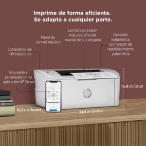 HP LaserJet Impresora M110w, Blanco y negro, Impresora para Oficina pequeña, Estampado, Tamaño compacto HP LaserJet Impresora M110w, Blanco y negro, Impresora para Oficina pequeña, Estampado, Tamaño compacto