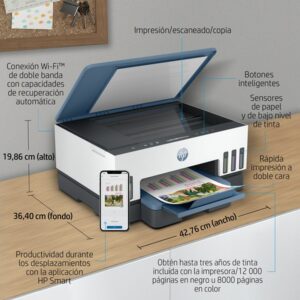 HP Smart Tank Impresora multifunción 7006, Impresión, escaneado, copia, Wi-Fi, Escanear a PDF