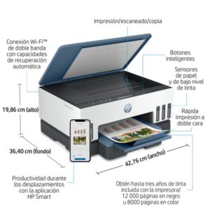 HP Smart Tank Impresora multifunción 7006, Impresión, escaneado, copia, Wi-Fi, Escanear a PDF