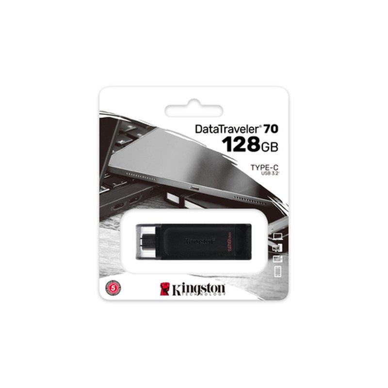 Kingston Technology DataTraveler 70 unidad flash USB 128 GB USB Tipo C 3.2 Gen 1 (3.1 Gen 1) Negro Kingston Technology DataTraveler 70 unidad flash USB 128 GB USB Tipo C 3.2 Gen 1 (3.1 Gen 1) Negro - Imagen 5