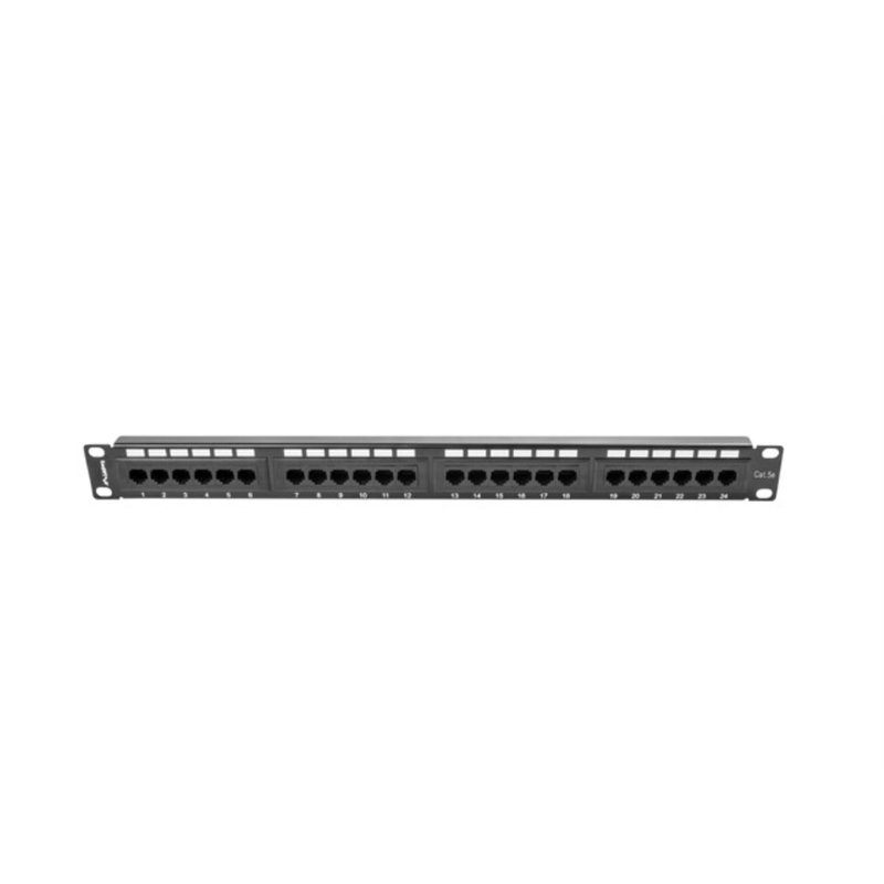 PATCH PANEL LANBERG CAT.5E UTP 24 PUERTOS 1U RACK 19 NEGRO PATCH PANEL LANBERG CAT.5E UTP 24 PUERTOS 1U RACK 19 NEGRO