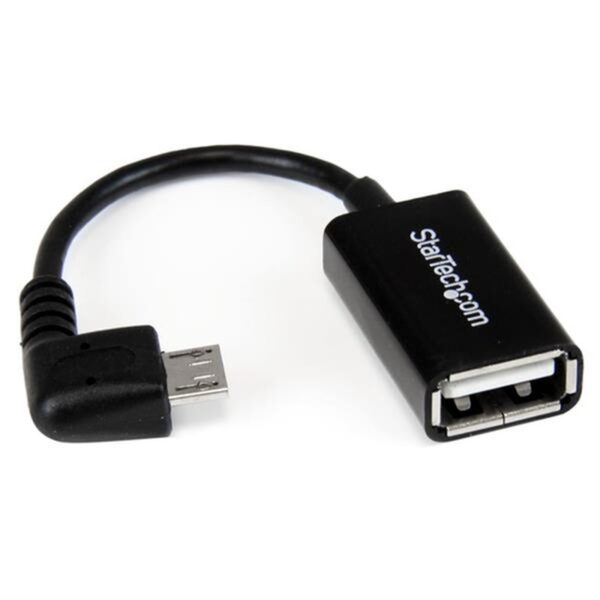 StarTech.com Cable Adaptador Micro USB a USB OTG Acodado a la Derecha de 12cm - Macho a Hembra