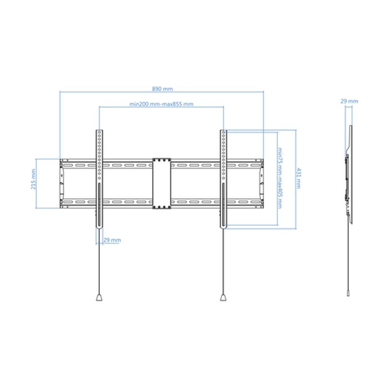 TooQ LP4390F-B soporte para TV 2,29 m (90") Negro - Imagen 7