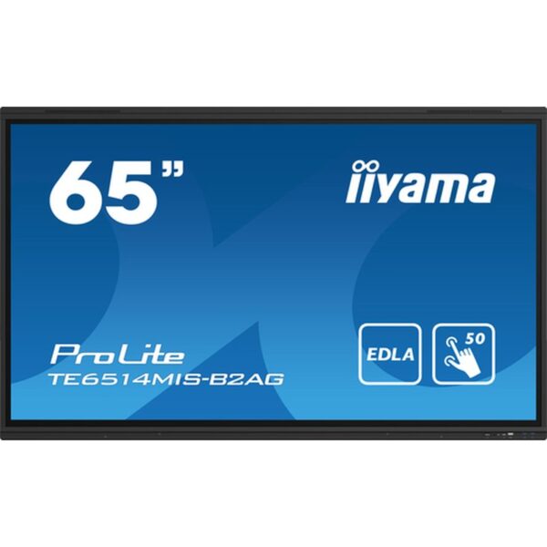 iiyama PROLITE TE6514MIS-B2AG Pantalla plana para señalización digital 165,1 cm (65") LCD Wifi 435 cd / m² 4K Ultra HD Negro Pantalla táctil Procesador incorporado Android 24/7