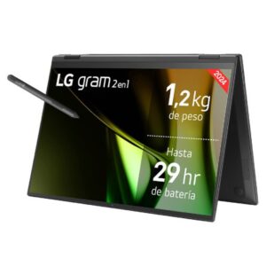 LG Gram 14T90S Intel Core Ultra 7 155H Híbrido (2-en-1) 35,6 cm (14") Pantalla táctil WUXGA 16 GB LPDDR5-SDRAM 512 GB SSD Wi-Fi 6E (802.11ax) Windows 11 Home Negro