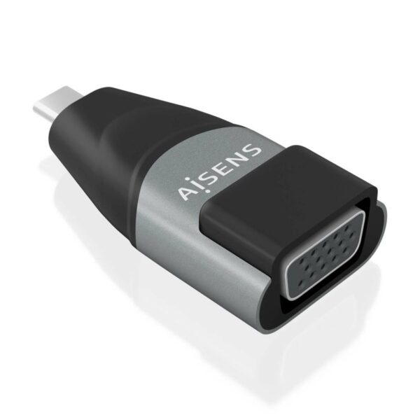 ADAPTADOR CONVERSOR AISENS ALUMINIO USB-C/M A VGA HDB15/H GRIS