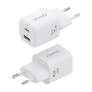 AISENS Cargador Gan 30W, 1xUSB-C PD3.0 QC4.0, 1xUSB-A QC3.0, Blanco AISENS Cargador Gan 30W, 1xUSB-C PD3.0 QC4.0, 1xUSB-A QC3.0, Blanco