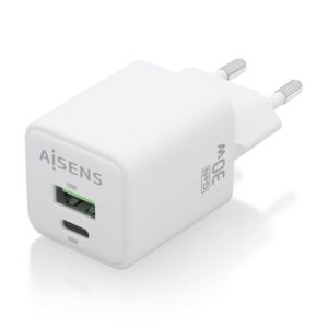 AISENS Cargador Gan 30W, 1xUSB-C PD3.0 QC4.0, 1xUSB-A QC3.0, Blanco AISENS Cargador Gan 30W, 1xUSB-C PD3.0 QC4.0, 1xUSB-A QC3.0, Blanco