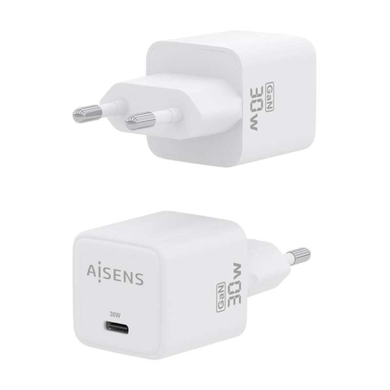 AISENS Cargador Gan 30W, 1xUSB-C PD3.0 QD4.0, Blanco AISENS Cargador Gan 30W, 1xUSB-C PD3.0 QD4.0, Blanco - Imagen 3