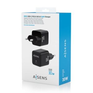 AISENS Cargador Gan 30W, 1xUSB-C PD3.0 QD4.0, Negro AISENS Cargador Gan 30W, 1xUSB-C PD3.0 QD4.0, Negro