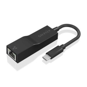 Alternative view of AISENS Conversor USB3.1 Gen1 USB-C a Ethernet Gigabit 10/100/1000 Mbps, Negro, 11 cm