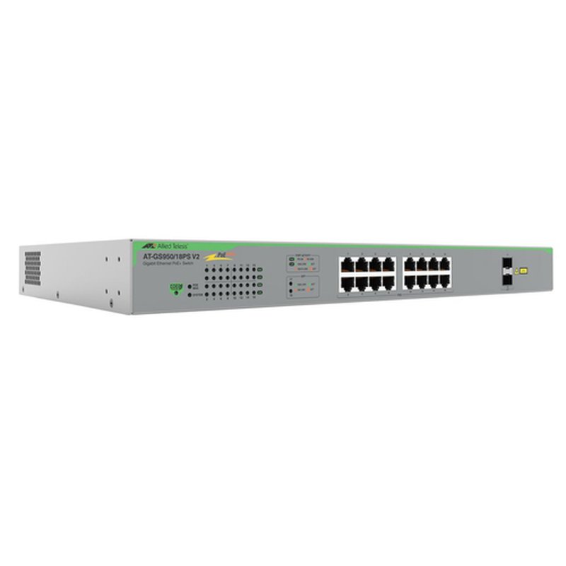 Allied Telesis AT-GS950/18PS-V2-50 switch No administrado Gigabit Ethernet (10/100/1000) Energía sobre Ethernet (PoE) Gris