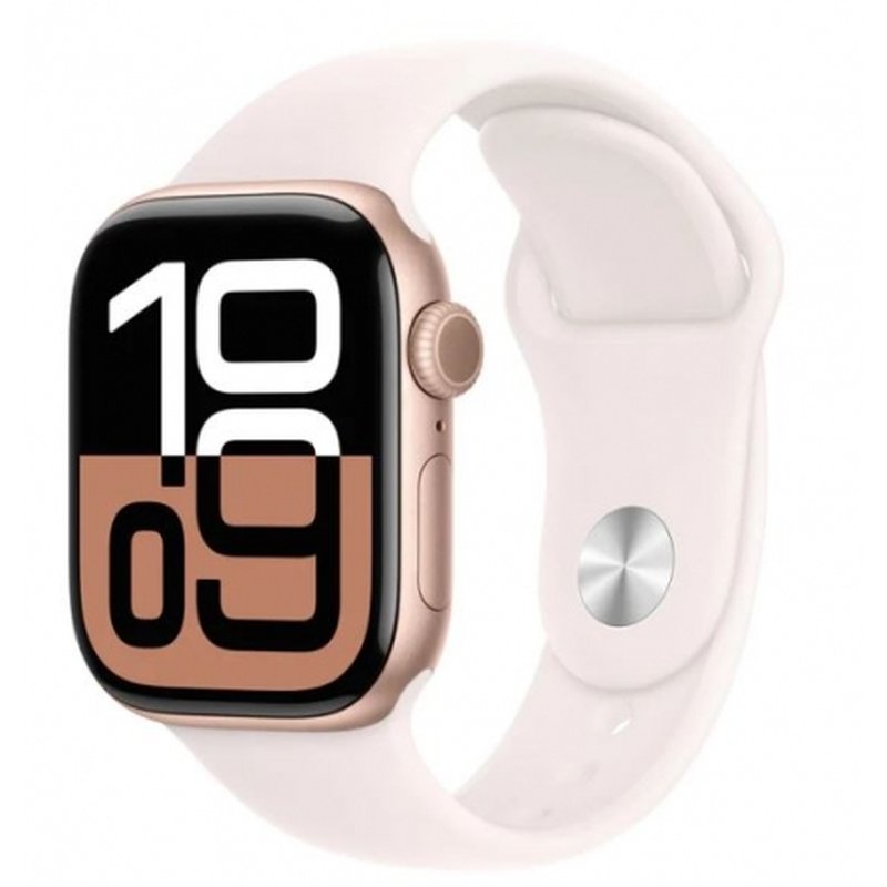 APPLE WATCH SERIES 10 GPS 42MM ROSE GOLD ALUMINIUM + CORREA LIGHT BLUSH SPORT BAND S/M